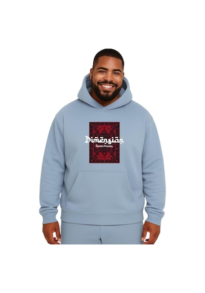 Benroma Kilim Desen Baskılı Büyük Beden Unisex Sweatshırt Bebe Mavisi