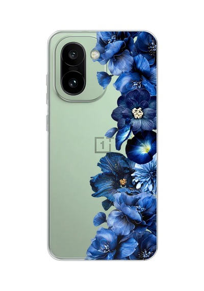 Oneplus 15r Uyumlu Royal Blue Şakayık Çiçek Demeti Baskılı Silikon Kılıf