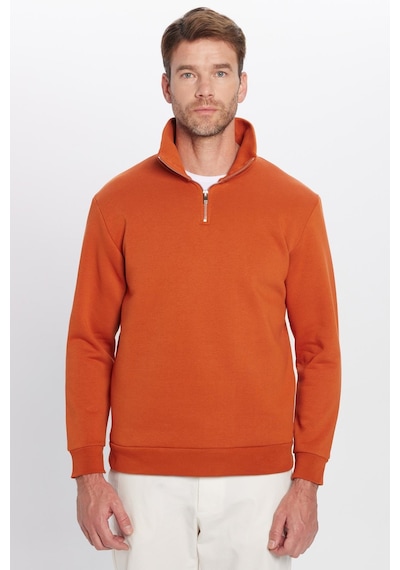 Tudors Unisex Relax Fit Rahat Kesim Pamuklu İçi Polarlı Yarım Fermuarlı Kiremit Renk Dik Yaka Sweatshirt-31451 Kiremit Tudors Unisex Relax Fit Rahat Kesim Pamuklu İçi Polarlı Yarım Fermuarlı Kiremit Renk Dik Yaka Sweatshirt-31451 Kiremit
