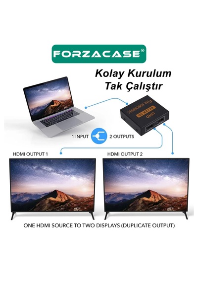 1x2 4k Hdmı Switch Ekran Monitör Splitter Çoğaltıcı - Fc1035