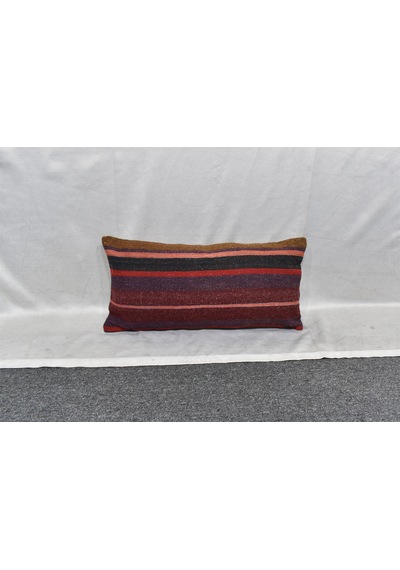 Zehra Abla Halı Yeni El Dokuma Dekoratif Lumbar Kilim Kırlent Yastık Kılıfı 6167