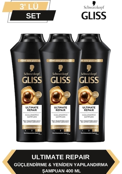 Gliss Ultimate Repair Şampuan 3 x 400 ML
