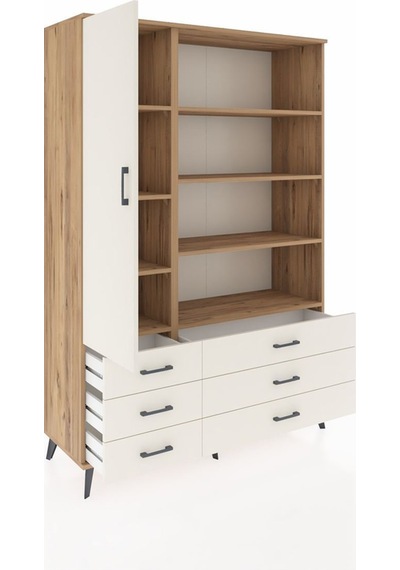 Hyperion Dolap 8 Raflı 6 Çekmeceli Tek Kapaklı 132x44x195 Çam-aytaşı/aytaşı Aytası/aytası Hyperion Dolap 8 Raflı 6 Çekmeceli Tek Kapaklı 132x44x195 Çam-aytaşı/aytaşı Aytası/aytası