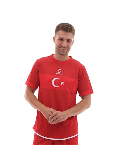 Sportech K0141 Türkiye Milli Takım Forması Tek Üst Tek Kelime Isim Ve Numara Yazılır Kırmızı