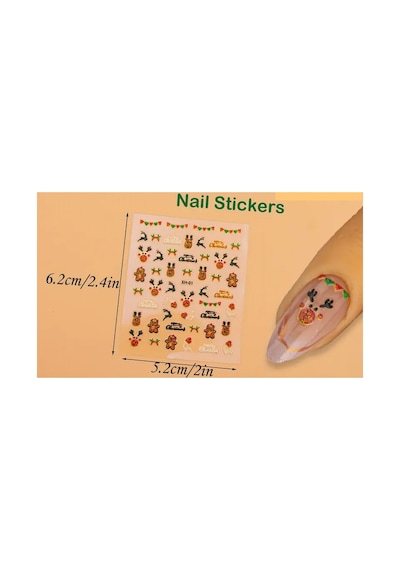 No:1 - 3d Tasarım Yapışkan Tırnak Sticker Tırnak Dövmesi Nail Art