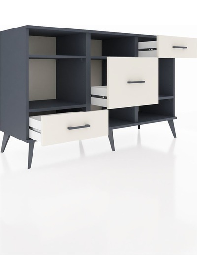 Kronos Konsol 4 Raflı 3 Çekmeceli 132x59x83 Antrasit-antrasit/aytaşı Antrasit/aytaşı Kronos Konsol 4 Raflı 3 Çekmeceli 132x59x83 Antrasit-antrasit/aytaşı Antrasit/aytaşı