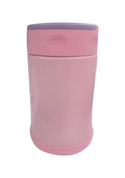 Çelik İçli Termos 500 Ml Çelik Kaşık İle Pembe-mor Açık Beyaz