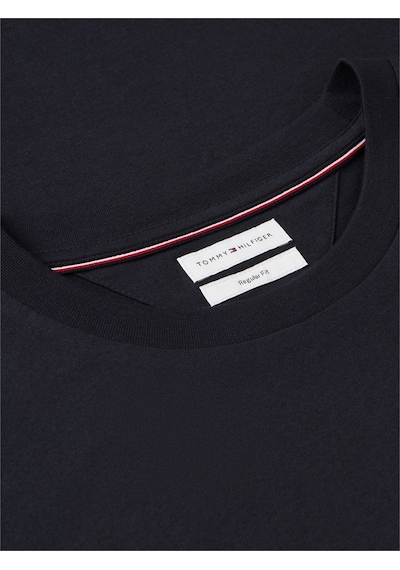 Tommy Hilfiger Scrıpt Stack Regular Tee Erkek Mavi T-shirt - Mw0mw43224