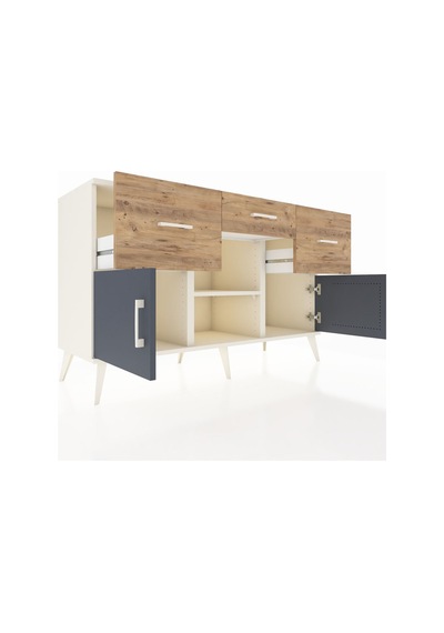 Hyperion Konsol Tek Raflı 3 Çekmeceli 3 Kapaklı 132x44x83 Aytaşı-antrasit/çam Antrasit/çam Hyperion Konsol Tek Raflı 3 Çekmeceli 3 Kapaklı 132x44x83 Aytaşı-antrasit/çam Antrasit/çam