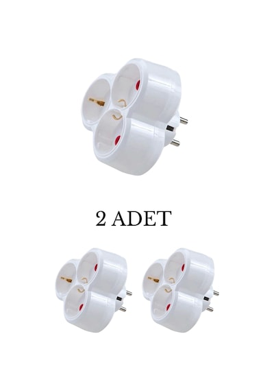 Ay-ka 7713000 Üçlü Topraklı Fiş Priz - 2 Li Paket