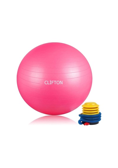 65 Cm Fitilli Pilates Topu Pembe Ve Pompa