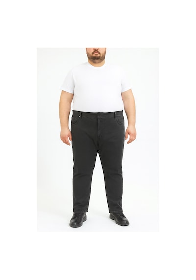 Regular Fit Likralı Büyük Beden Erkek Jean Pantolon 7374 Füme