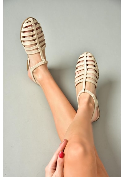 Fox Shoes S314960109 Bej Kadın Sandalet Bej
