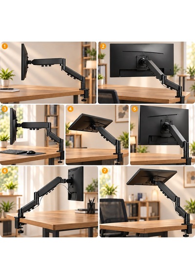 Vontech Onk Ef80 17"-32" Amortisörlü Stand Tek Kol Lcd-led Monitör Tutucu Stand Askı Aparatı