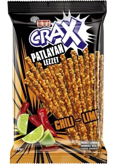 Eti Crax Patlayan Lezzet Acılı Ve Misket Limonlu Kraker 20 x 50 G