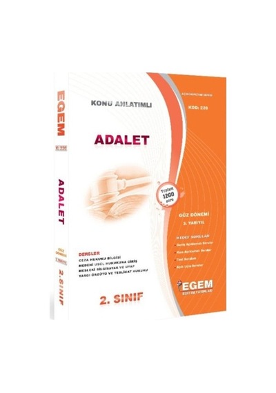 Egem Aöf Anadolu Adalet Bölümü Ve 1. Sınıf Güz Konu Soru