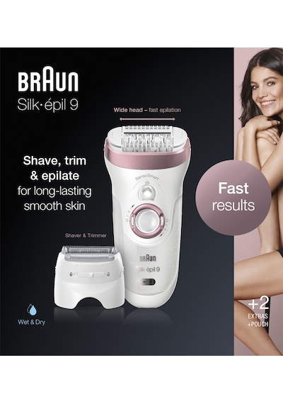 Braun Silk-épil 9 9730 Sensosmart Kablosuz Islak&Kuru 2 Ek Parçalı