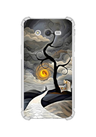 Printify Samsung Galaxy J7core İle Uyumlu Simya Serisi Sarmal Yolculuk Tasarımlı Uv Baskılı Köşe Korumalı Antişok Kılıf Şeffaf