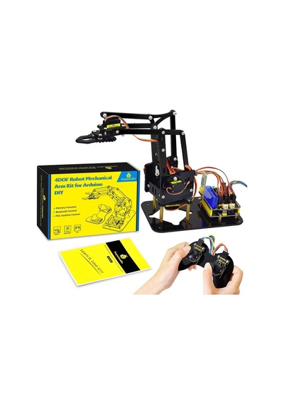 Keyestudio Uno R3 Kartı İle 4wd Masaüstü Bluetooth Akıllı Eğitim Araba Robotik Kiti Eğitici Oyuncaklar