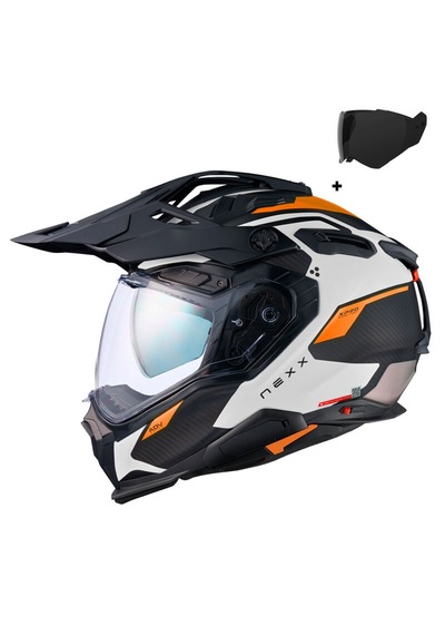 Nexx X.wed 3 Keyo Karbon Enduro Motosiklet Kaskı Mat Beyaz-turuncu