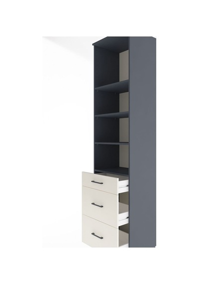 Hyperion Dolap 4 Raflı 3 Çekmeceli 60x44x243 Antrasit-aytaşı Antrasit