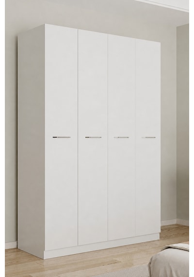 Aeka Ae-3190 Burç 4 Kapaklı Çok Bölmeli Askılı Raflı Ve Çekmeceli 210x140x53cm Gardırop Beyaz Aeka Ae-3190 Burç 4 Kapaklı Çok Bölmeli Askılı Raflı Ve Çekmeceli 210x140x53cm Gardırop Beyaz