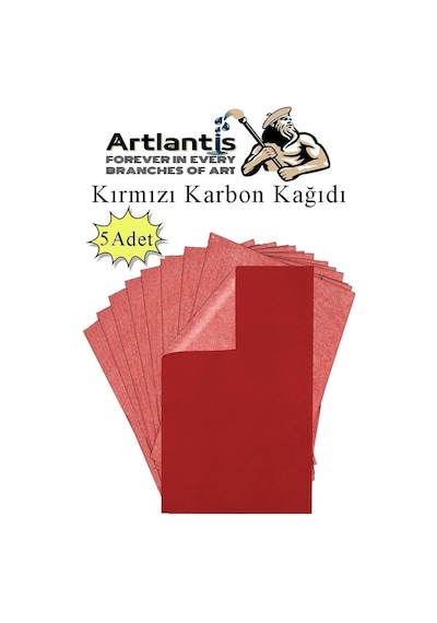 Artlantis Kırmızı Karbon Kağıdı A4 5 Adet 21x29,7 Cm Kopya Kağıdı Transfer Kağıdı Renkli Karbon Kağıdı