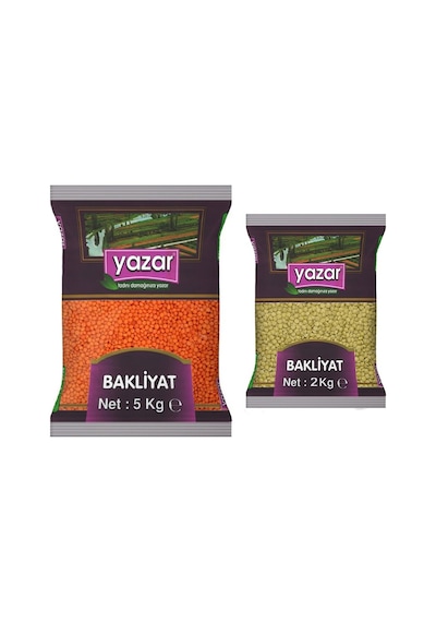 Yazar Kırmızı Mercimek 5 KG + Yeşil Mercimek 2 KG