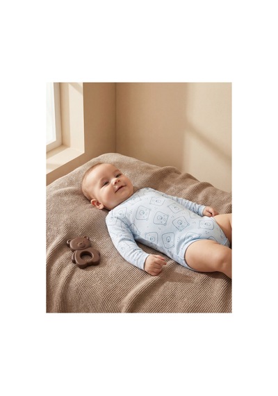 Minory Baby - 4'lü Uzun Kol Bebek Body Seti Ayı Motifli Çok Renkli Çok Renkli