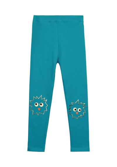 Lovetti Koyu Turkuaz Kız Çocuk Crazy Eyes Baskılı Şardonlu Tayt 9347T017 Koyu Turkuaz