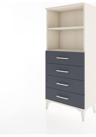Hyperion Dolap 2 Raflı 4 Çekmeceli 60x44x134 Aytaşı-antrasit Aytaşı
