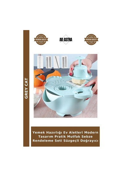 Yemek Hazırlığı Ev Aletleri Modern Tasarım Pratik Mutfak Sebze Rendeleme Seti Süzgeçli Doğrayıcı Çok Renkli