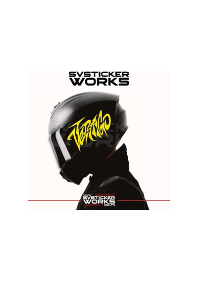 Vertigo Yazılı Kask Sticker Tüm Kasklar Uyumlu Tek Yön 1 Adet Sarı