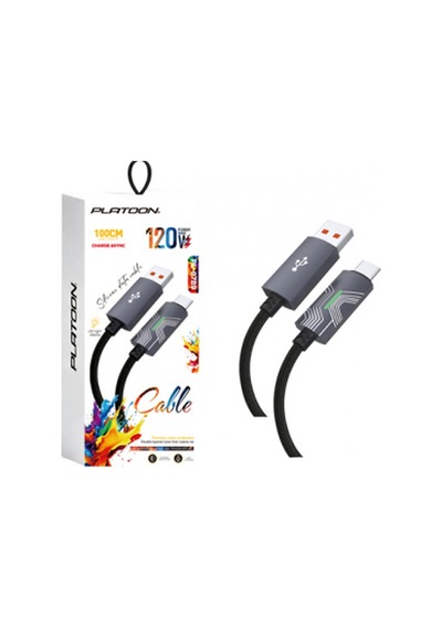 Platoon Pl-8789 120w Type-c To Usb Powermax Işıklı Şarj Kablosu