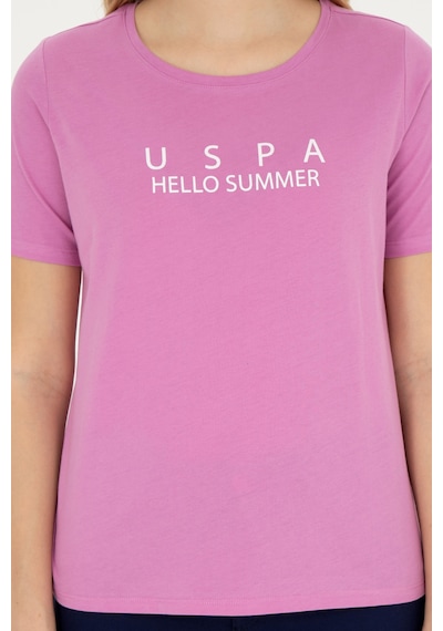 U.S. Polo Assn. Kadın Menekşe Bisiklet Yaka Tişört 50282899-VR037