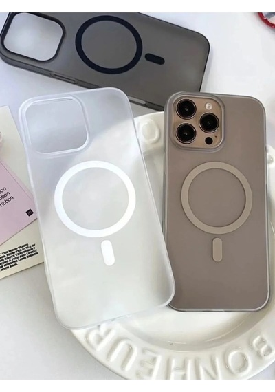 iPhone Uyumlu 16 Pro Tuna Buzlu Sert İnce Magsafe Telefon Kılıfı Çok Renkli