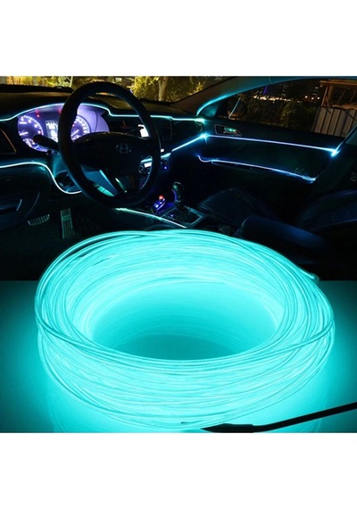 Araç İçi Neon Aydınlatma Led Göğüs Torpido Ledi Neon İp Led Buz Mavi 2 Metre