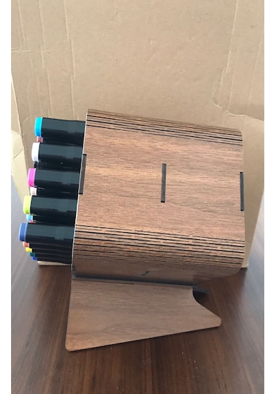 Marker Kalem Standı 24 Delikli 3mm Mdf 10 10cm Ebatında