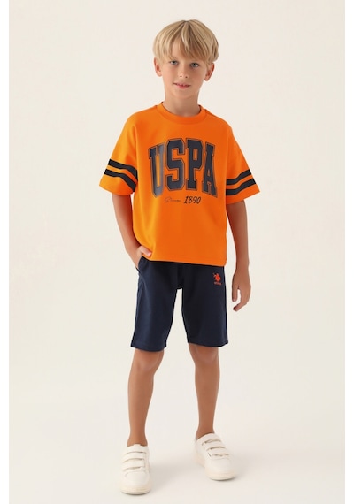 U.S. Polo Assn. Lisanslı Sim Turuncu Erkek Çocuk Bermuda Takım 5274-43254 Turuncu