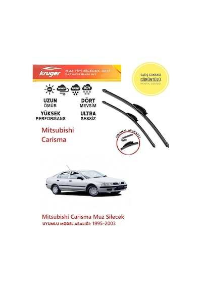 Mitsubishi Carisma 1999 Model Muz Silecek Silgi Silgeç Takımı Araca Özel . Aparat Uyumlu