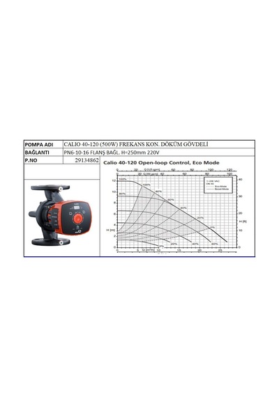 Ksb Calio 40-120 500w Frekans Kon. Döküm Gövdeli Sirkülasyon Pompası - Dn40 Flanş Bağlantılı