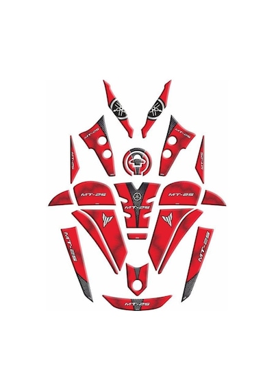 Yamaha Mt25 2020 - 2024 Uyumlu Full Tank Pad Set 004 Çok Renkli