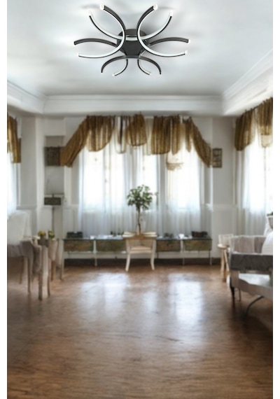 Levora Gri Renk Modern Tasarım - Oturma Odası - Salon - Mutfak - Yatak Odası Beyaz Led Avize Gri