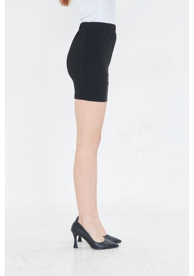 Lesa Wear Yüksek Bel Likralı Mini Etek Siyah