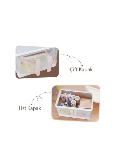 Sunup Sn-25884 32l Katlanabilir Plastik Saklama Kutusu Renkli Kapaklı Tekerlekli