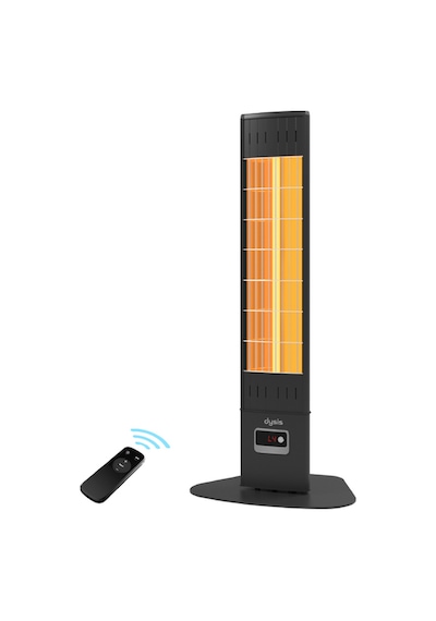 Dysis Single X Karbon Serisi IP65 Suya-Toza Dayanıklı 2300 W Siyah Uzaktan Kumandalı İç/Dış Mekan Isıtıcı
