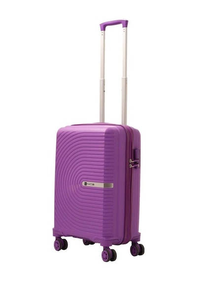 Mçs Bavul Orta Ve Kabin 2li Set Kırılmaz Silikon Valiz V374 Mor Mor