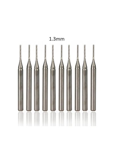 Tungsten Karbür Pcb Kesme Cnc Freze Ahşap Işleme 1.3Mm 10 Adet