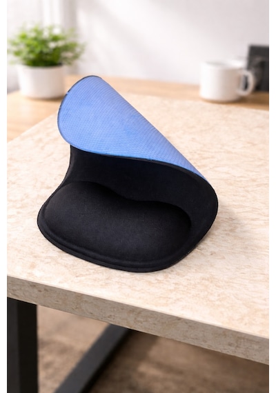 Black Flex Memory Foam Ergonomik Bilek Destekli Siyah Mause Pad