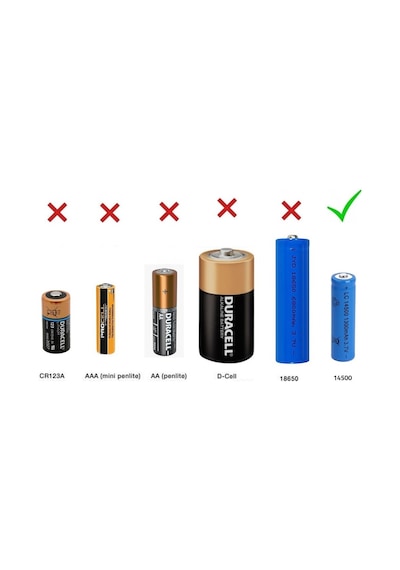 LC 1300 mAh 3.7 V 14500 Li-Ion Şarj Edilebilir Pil